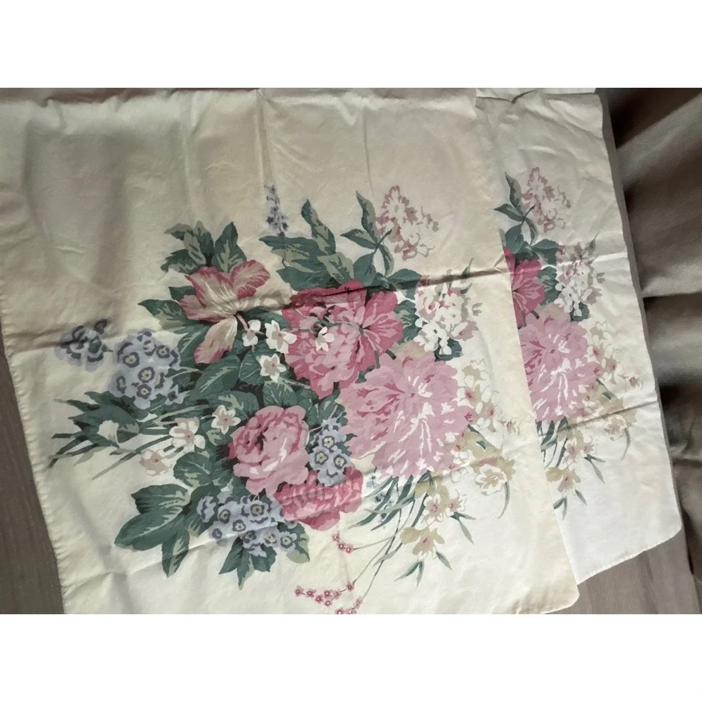 Vintage Floral Pillowcases‎ Pair Peony Wildflower Cottagecore Country Grannycore